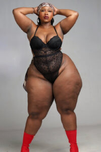 Huge Black Booty Onlyfans Model in black lingerie